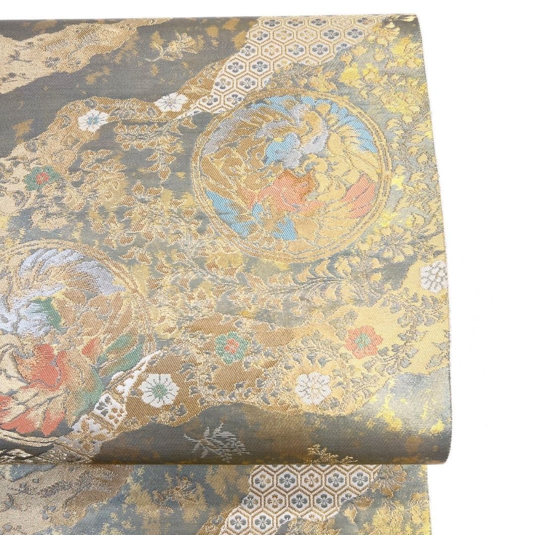未着用 袋帯 服部織物 鳳凰紋 花菱 金糸 着物 122 p ms - メルカリ