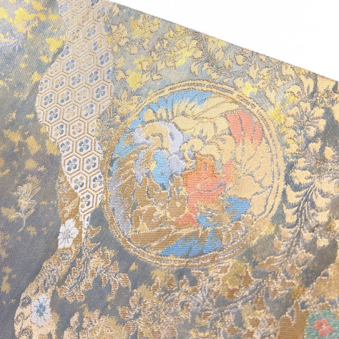 未着用 袋帯 服部織物 鳳凰紋 花菱 金糸 着物 122 p ms - メルカリ