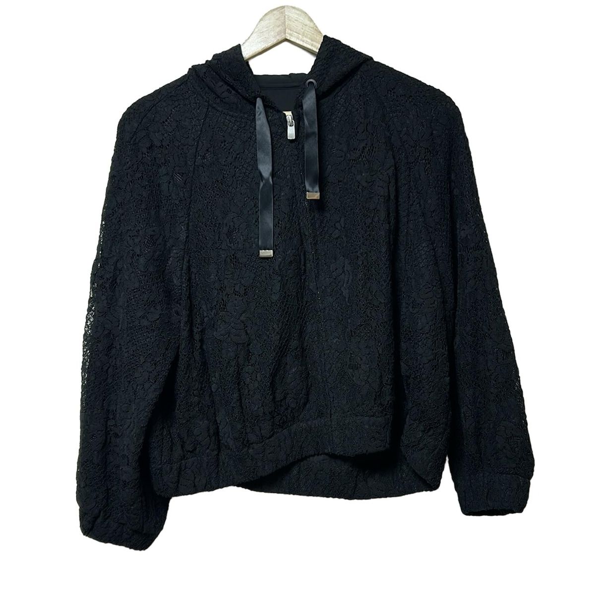 Grace Class グレースクラス パーカー サイズ36 S レディース 黒 長袖 レース