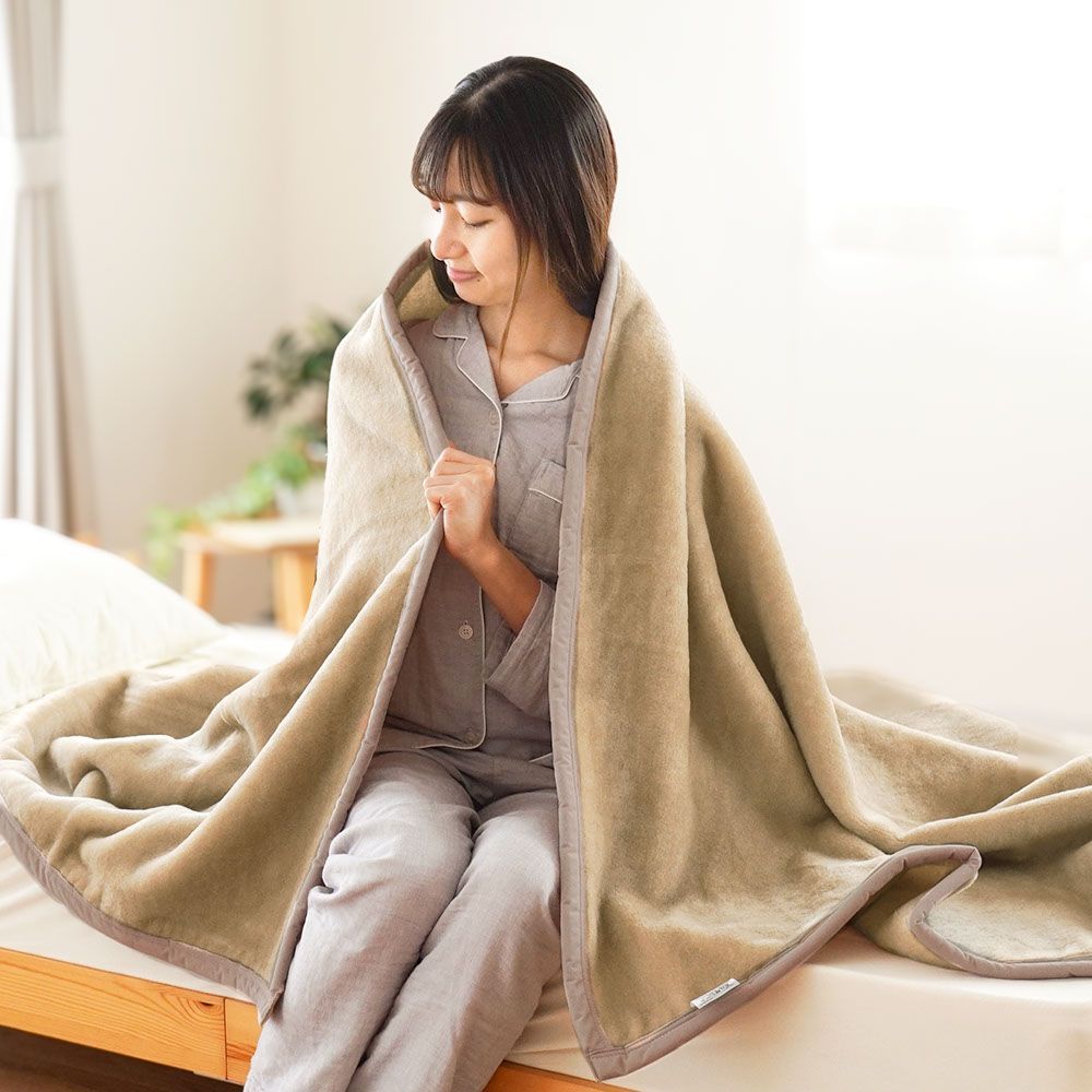 西川 洗えるウール毛布 シングル 140×200cm 日本製（泉大津産） 毛羽