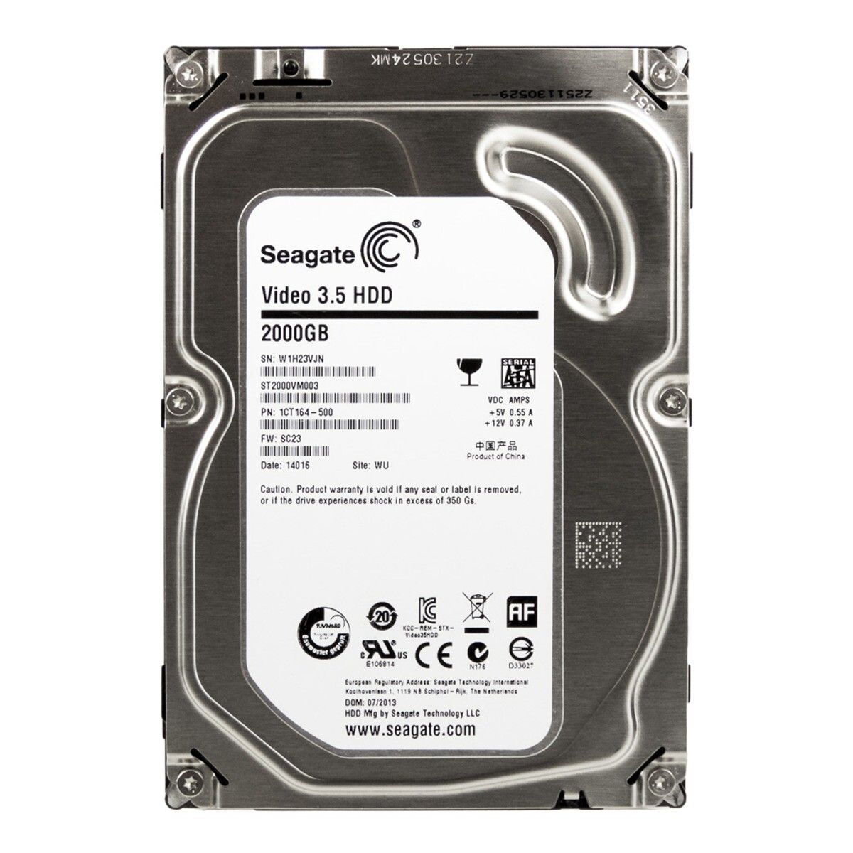 3年保証】SEAGATE VIDEO 3.5 HDD 2TB 5.9K 64MB SATA III 3.5