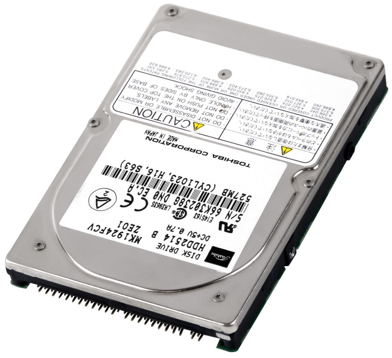 3年保証 Hard Drive Toshiba HDD 2514 527 MB IDE ATA 2.5 Inch