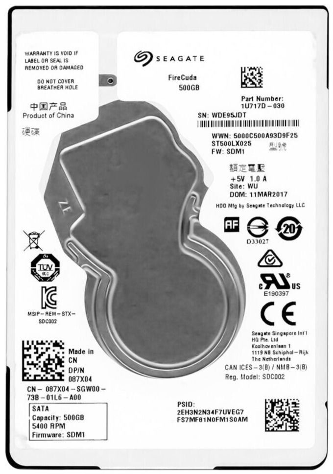 3年保証 Hard Drive Seagate Firecuda SSHD 500 GB 5400 RPM SATA III 2.5 Inch