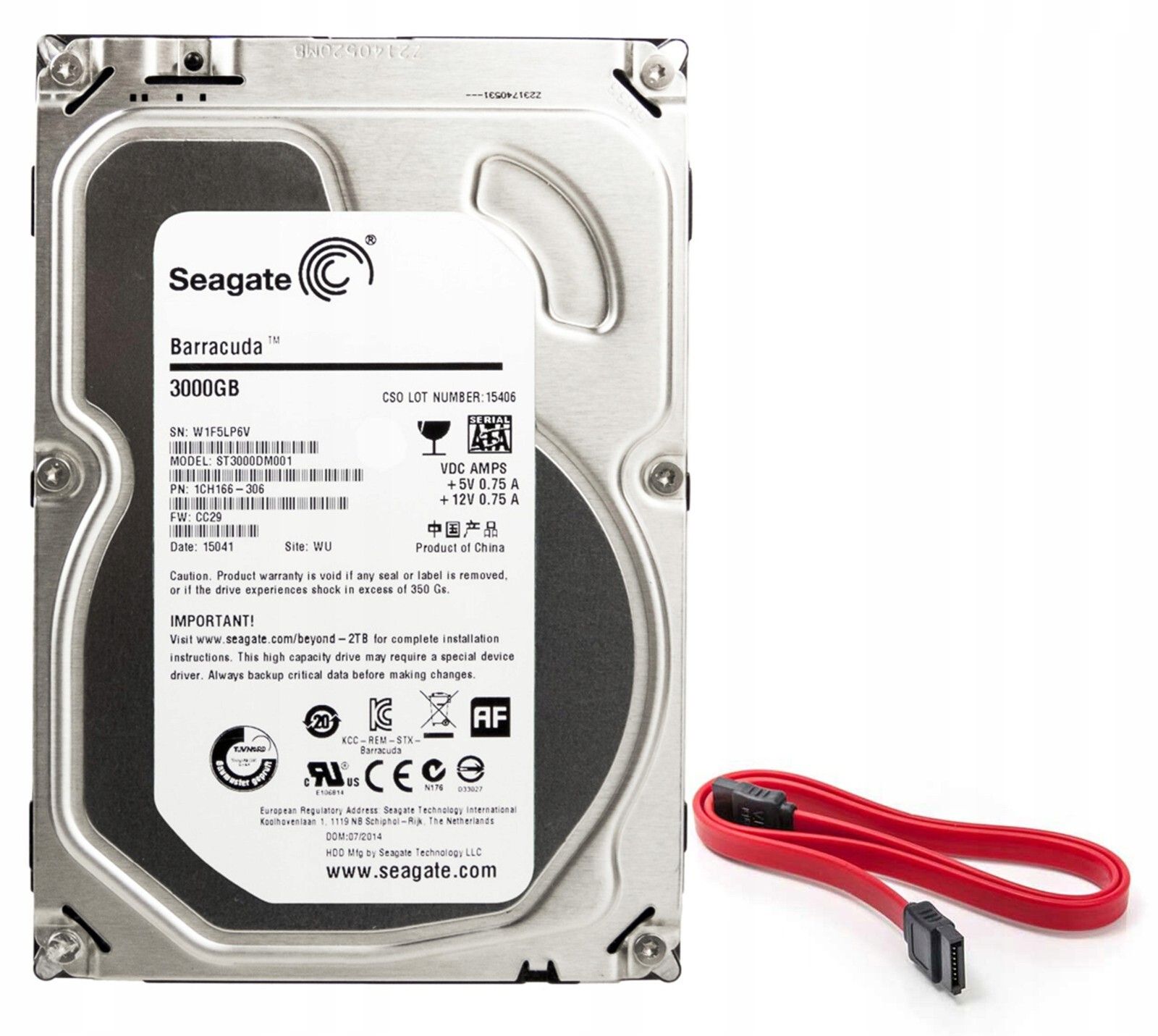 3年保証 Hard Drive Seagate Barracuda 3 TB 7200 RPM 64 MB SATA III 3.5 Inch