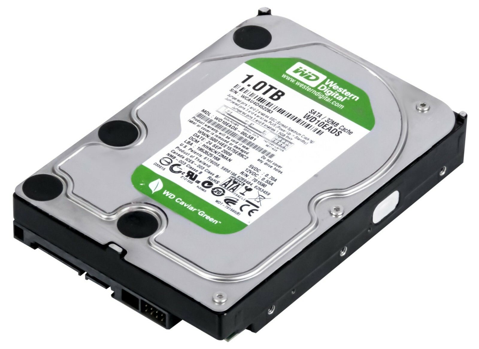 3年保証 Hard Drive Western Digital 1 TB SATA II 5400 RPM 32 MB 3.5