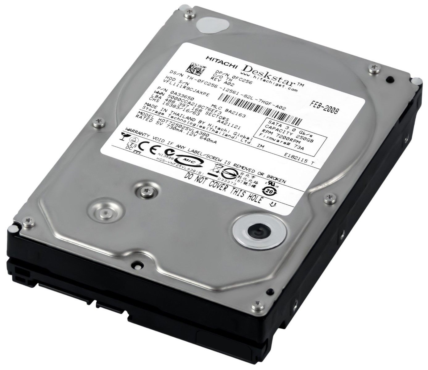 3年保証 Dell Hard Drive 0 FC 256 250 GB 7.2 K 8 MB SATA II 3.5