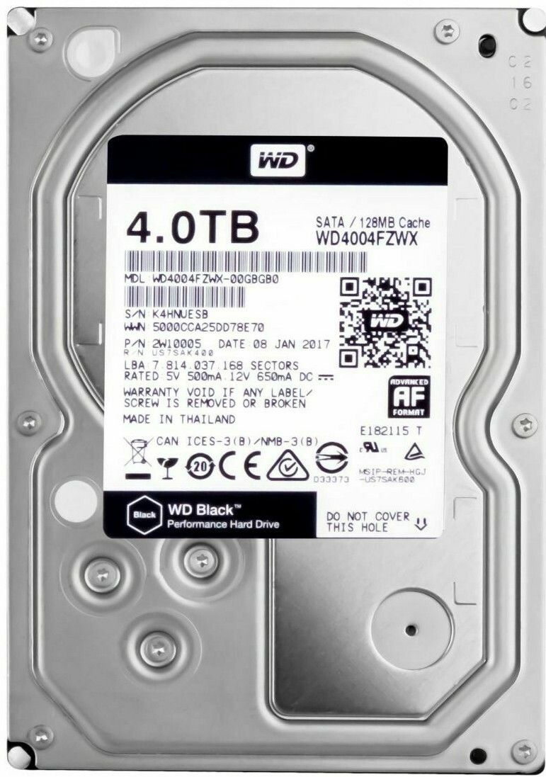 3年保証 Hard Drive WD Black 4 TB 7200 RPM 128 MB Cache SATA III 3.5 Inch