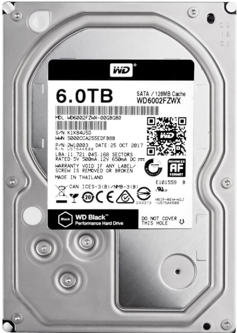 3年保証 Hard Drive Western Digital BLACK 6 TB 7200 RPM 128 MB SATA III 3.5