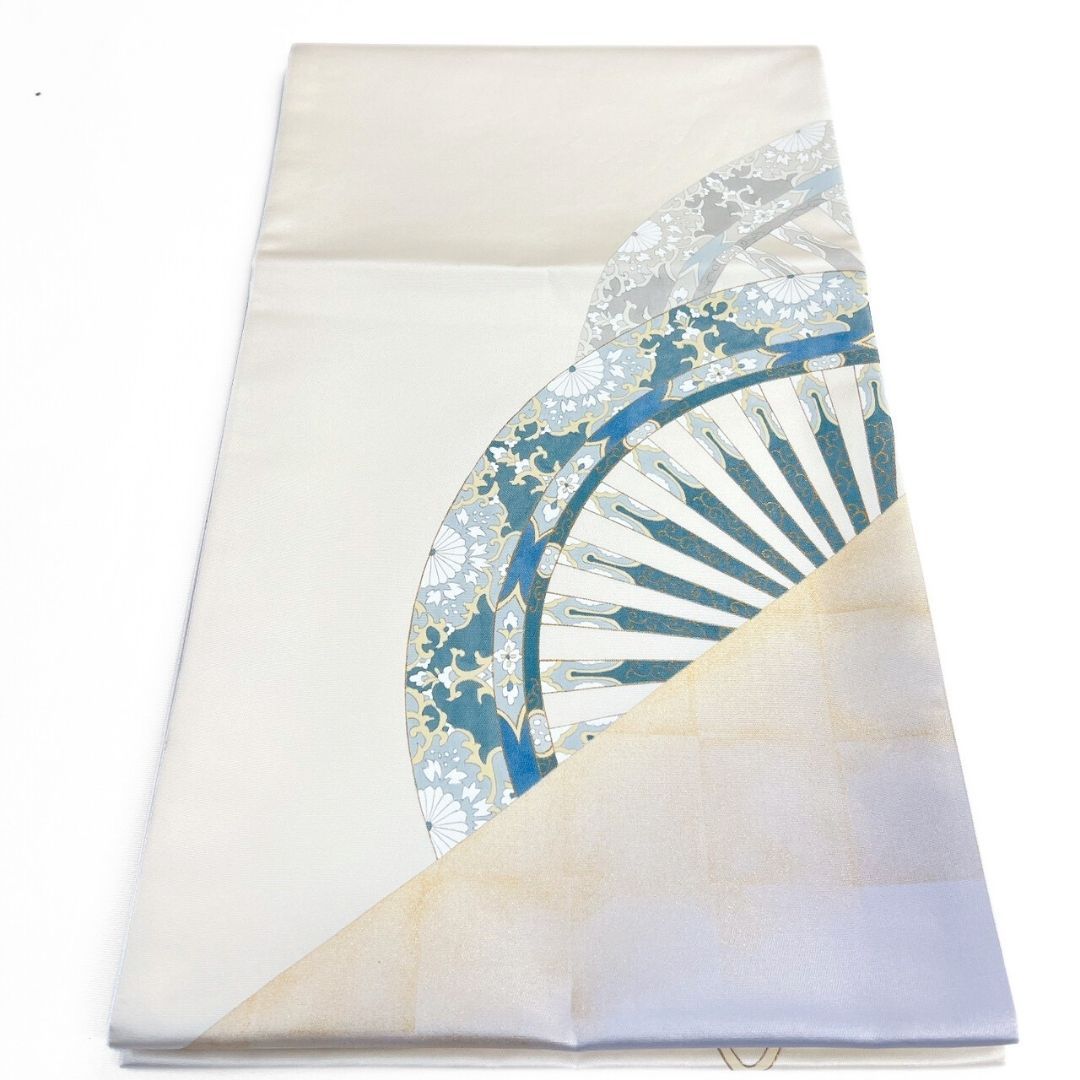 未着用　袋帯　市松　菊　花模様　花菱　パステルカラー　着物　034a d 袋帯 市松模様 花模様 菊花 童 金粉 着物 122 p ms - メルカリ