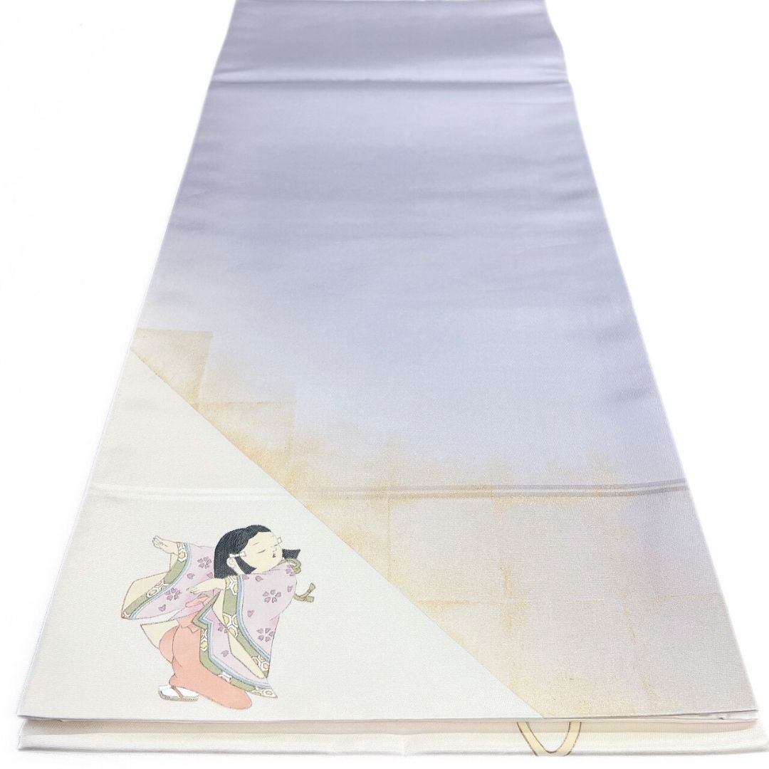 未着用　袋帯　市松　菊　花模様　花菱　パステルカラー　着物　034a d 袋帯 市松模様 花模様 菊花 童 金粉 着物 122 p ms - メルカリ