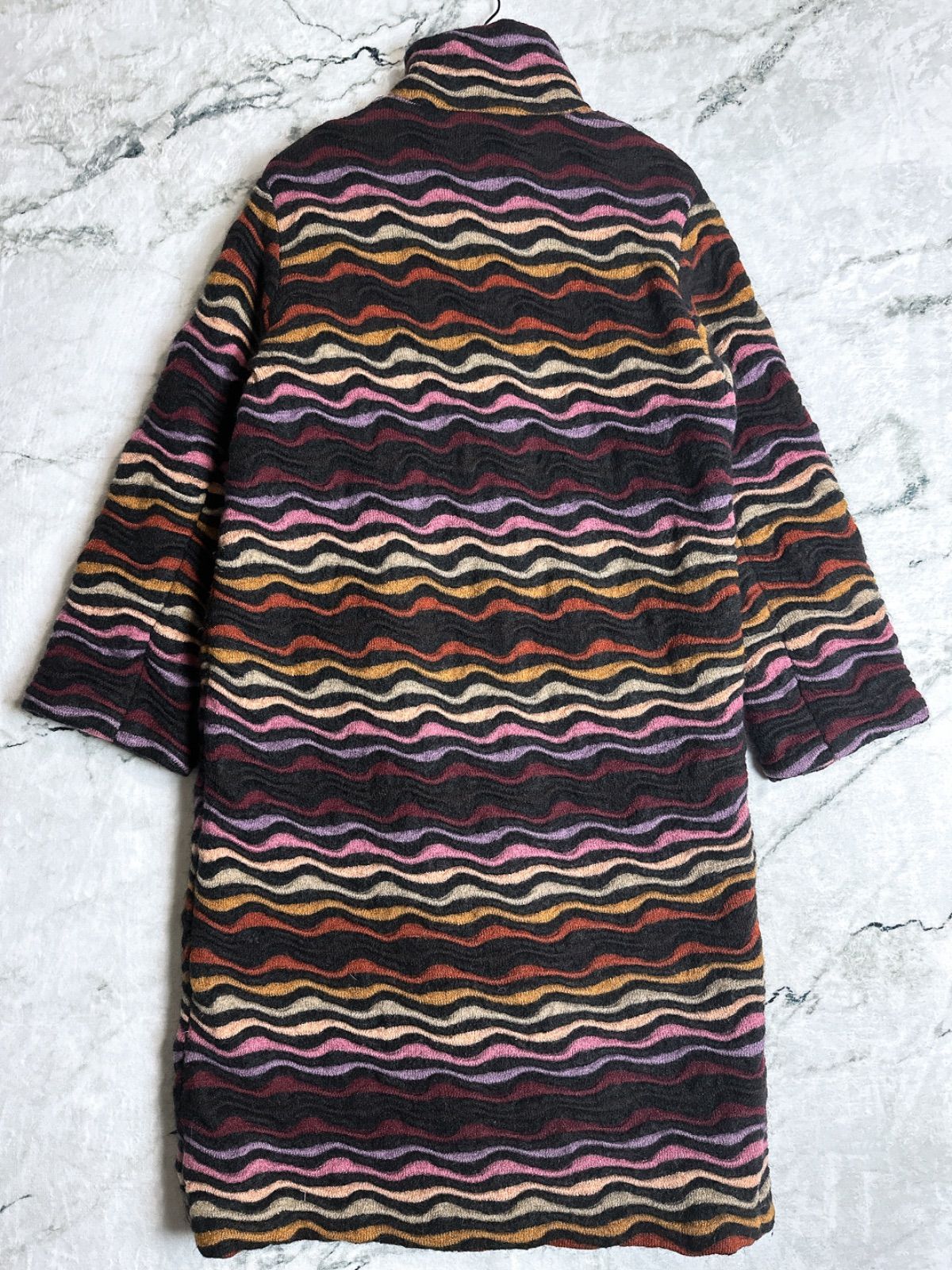 MISSONIミッソーニ モヘアリバーシブルコート キルティング オレンジタグ 最高級オレンジタグ】MISSONI リバーシブル モヘア コート 48