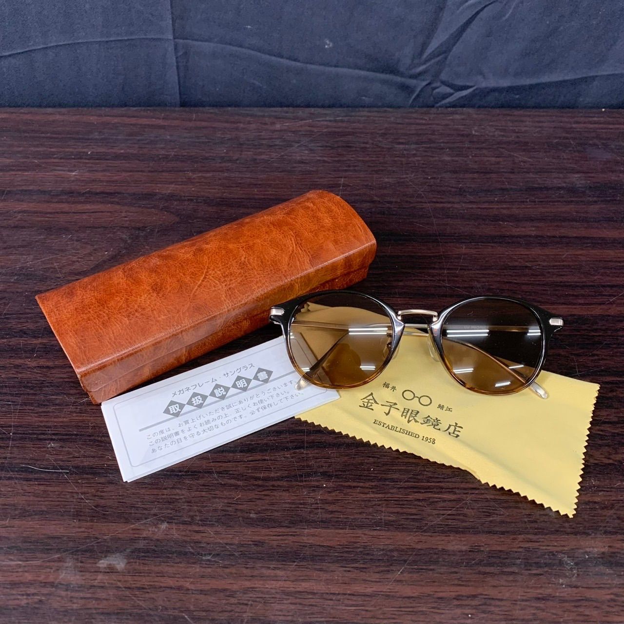 □ 【値下げ交渉可能】金子眼鏡 サングラス L-037 BRH Lazy red by