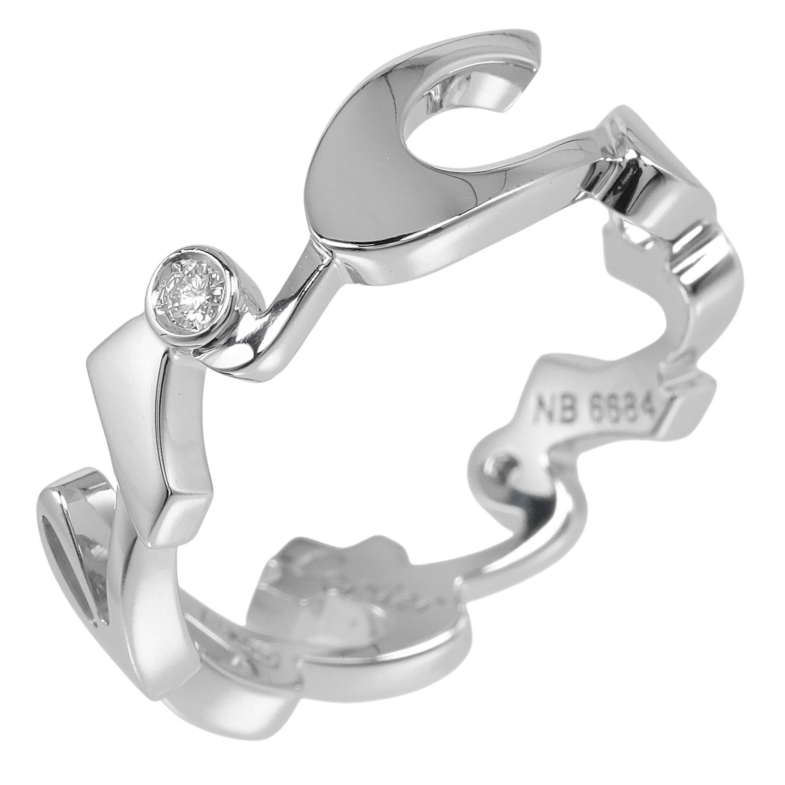 CARTIER カルティエ シグネチャー K 18ホワイトゴールド×ダイヤモンド 11号 レディース 4.4 g リング 指輪