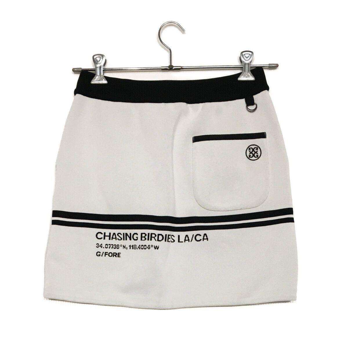 レディース ジーフォア G|FORE スカート 40 L 白 ホワイト ニット ウエストゴム