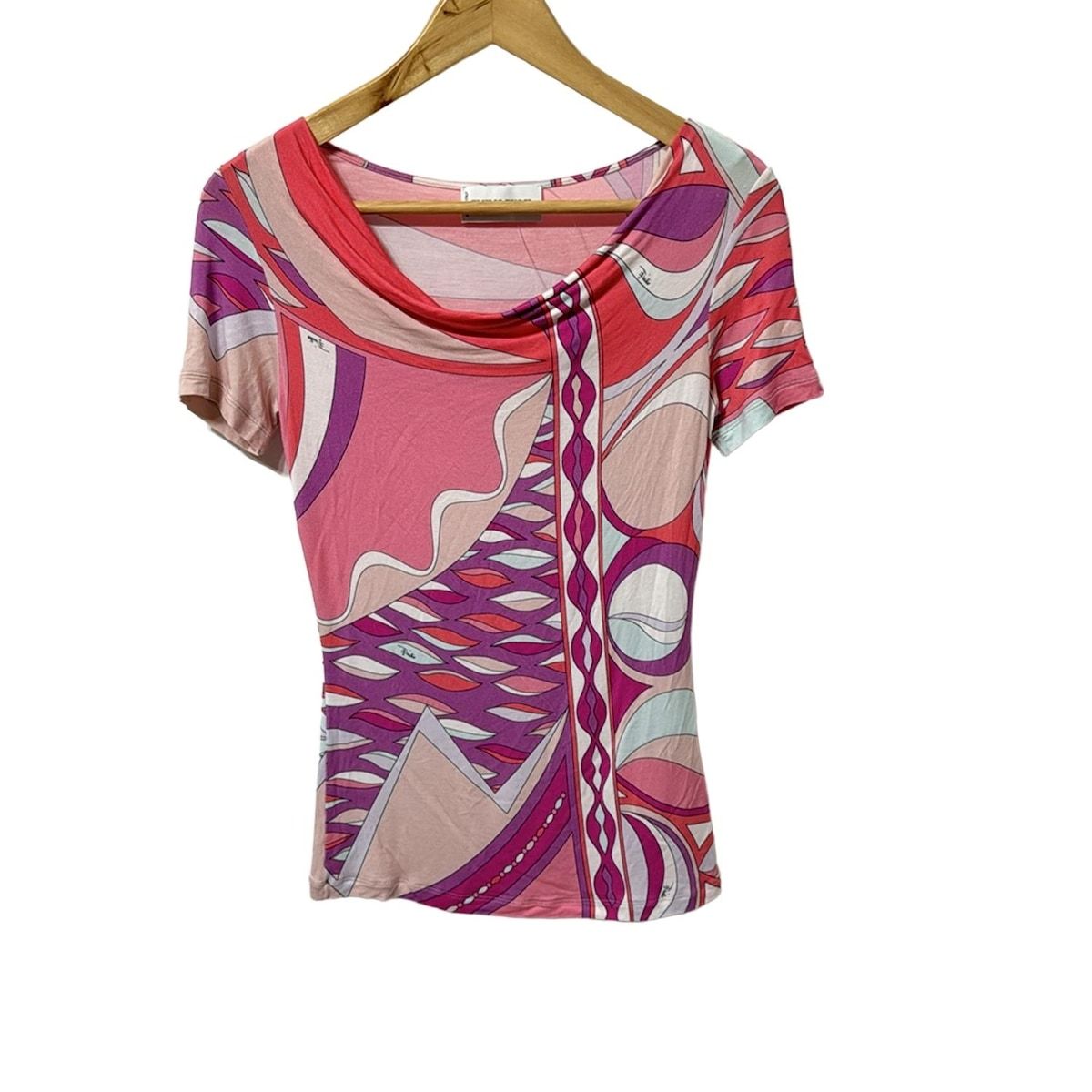 EMILIO PUCCI(PUCCI)(エミリオプッチ) 半袖カットソー サイズI38 レディース - ピンク×パープル×マルチ