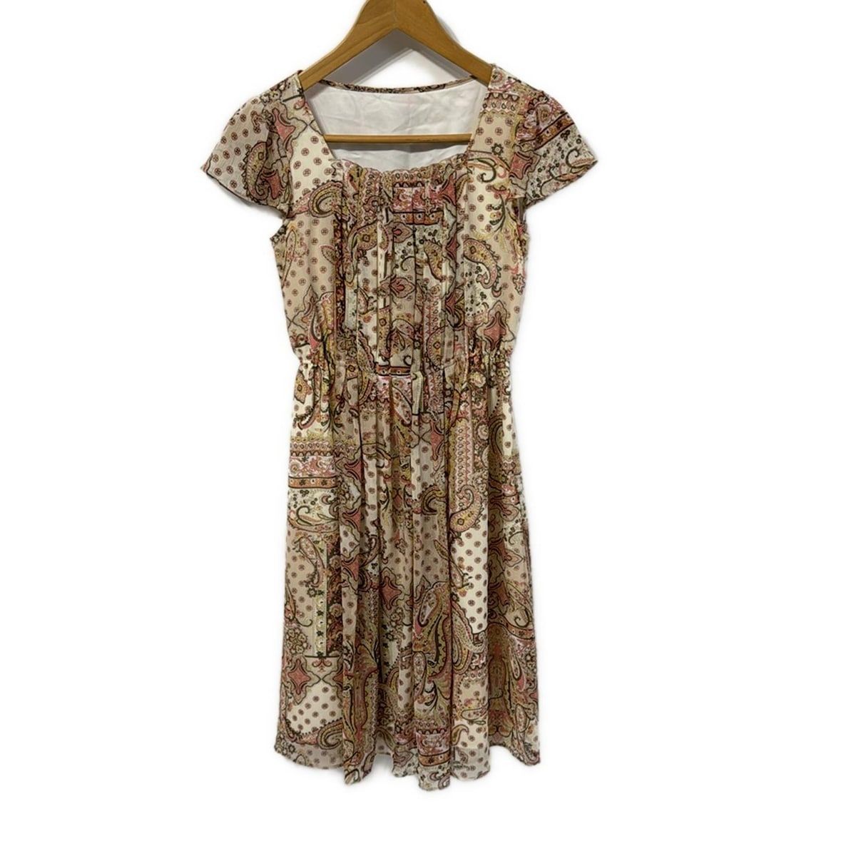 アナイ　ペイズリーワンピース　サイズ36 ANAYI(アナイ) ワンピース サイズ36 S レディース美品 - アイボリー