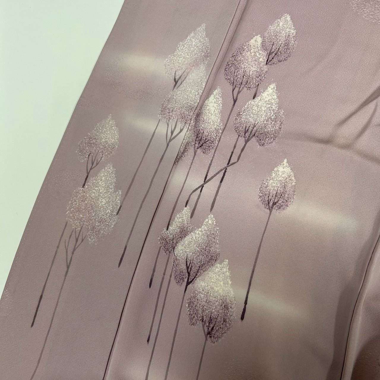 木目の様な地模様 裄68 色味の良い 紋無し 付下げ 訪問着 正絹 T-6315 木目の様な地模様 裄68 色味の良い 紋無し 付下げ