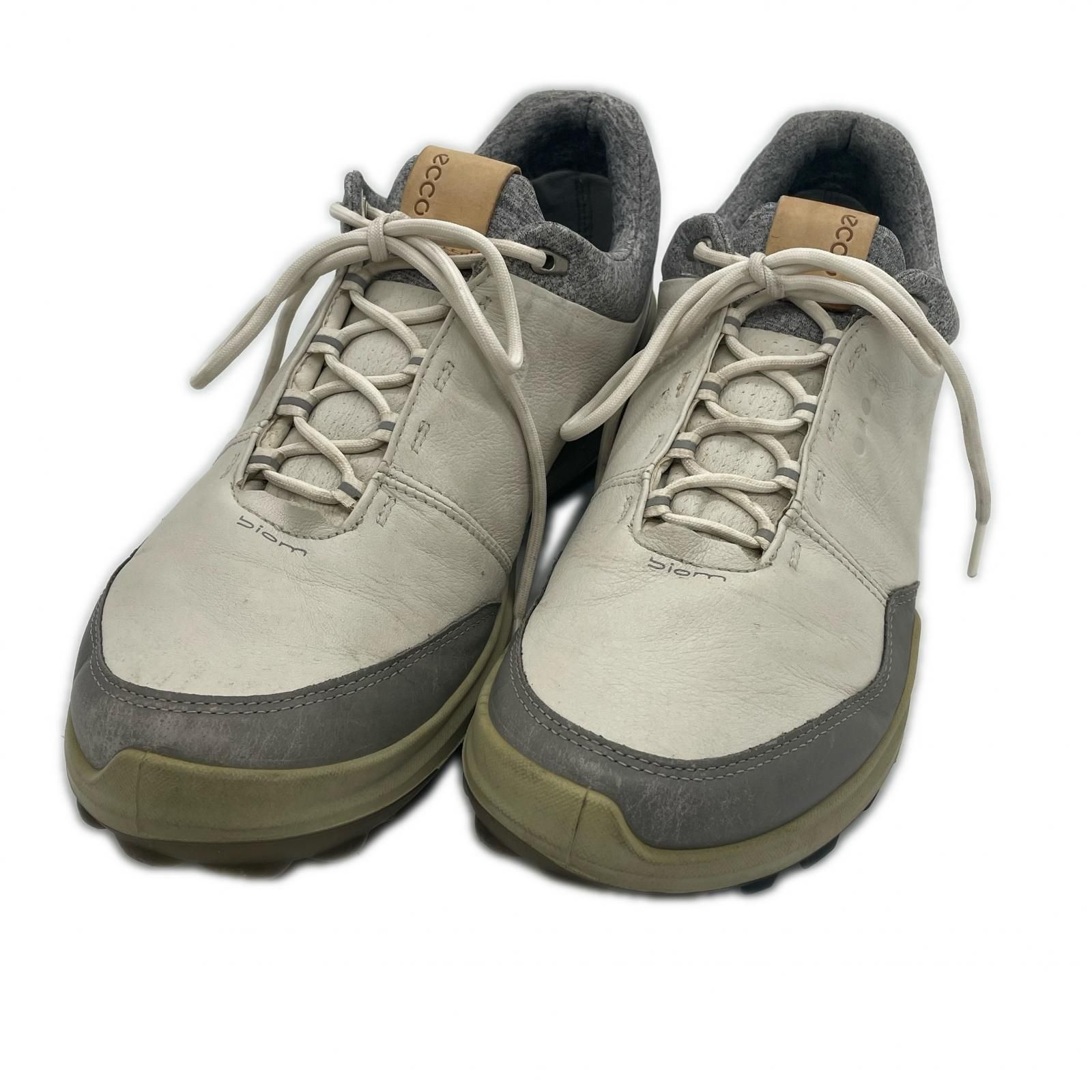 中古 エコー ecco ゴルフシューズ EU42 26cm ホワイト×グレー BIOM