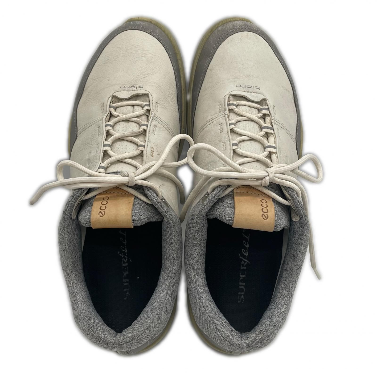 中古 エコー ecco ゴルフシューズ EU42 26cm ホワイト×グレー BIOM