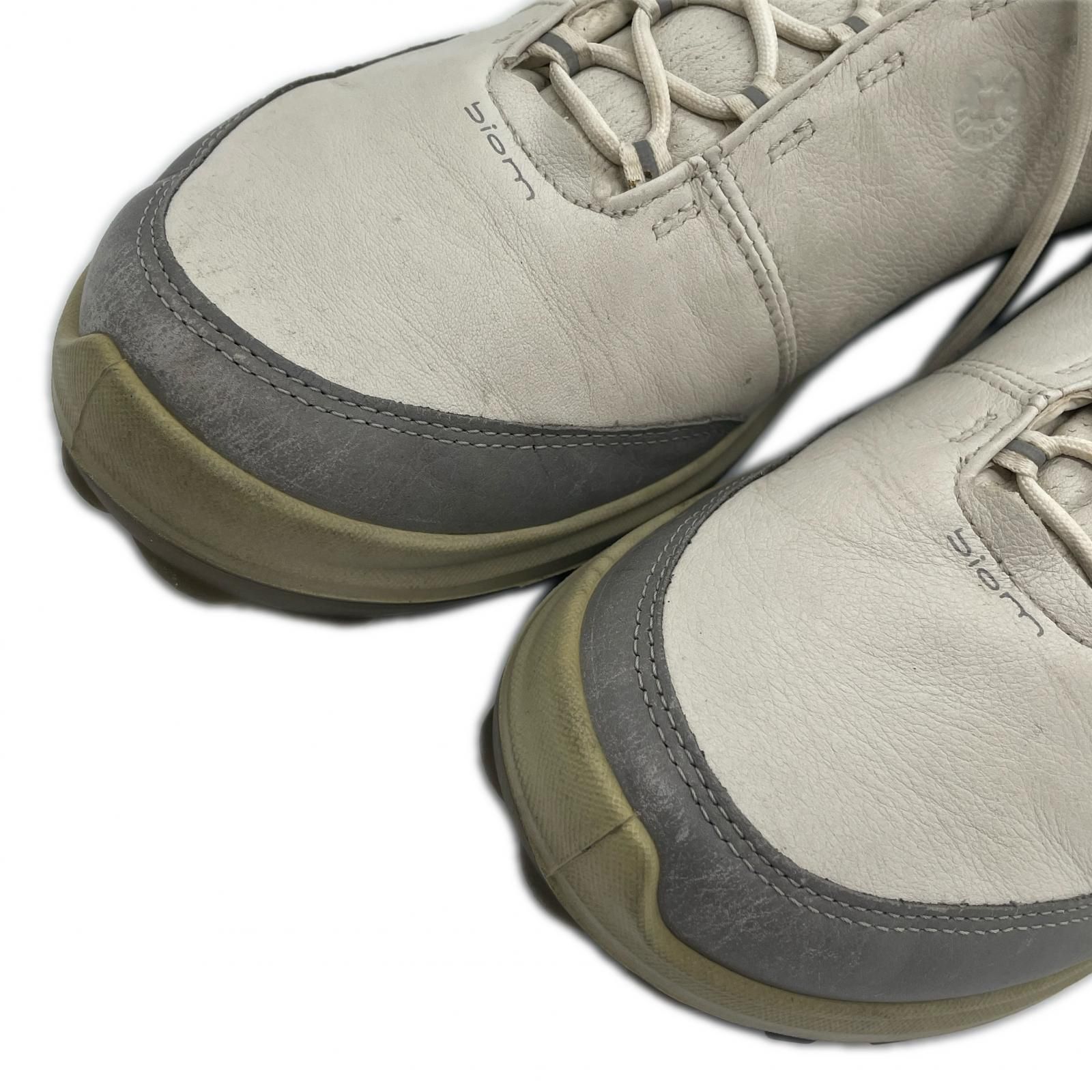 中古 エコー ecco ゴルフシューズ EU42 26cm ホワイト×グレー BIOM