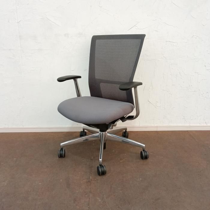 コクヨ オフィスチェア 肘あり カリノチェア 固定肘 CRS GA 1450 N 2010年製 グレー デスクチェア チェア イス 椅子