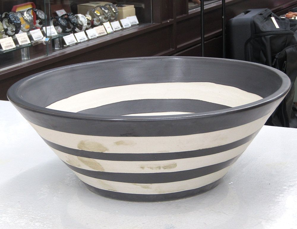 FCD 025 白黒渦巻 手洗い鉢 洗面シンク 洗面ボウル