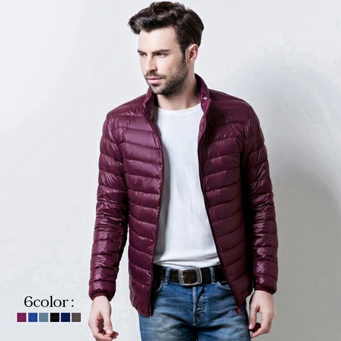 ダウンジャケット メンズ ライトダウン ボーダー 秋冬 アウター メンズダウンジャケット おしゃれダウン