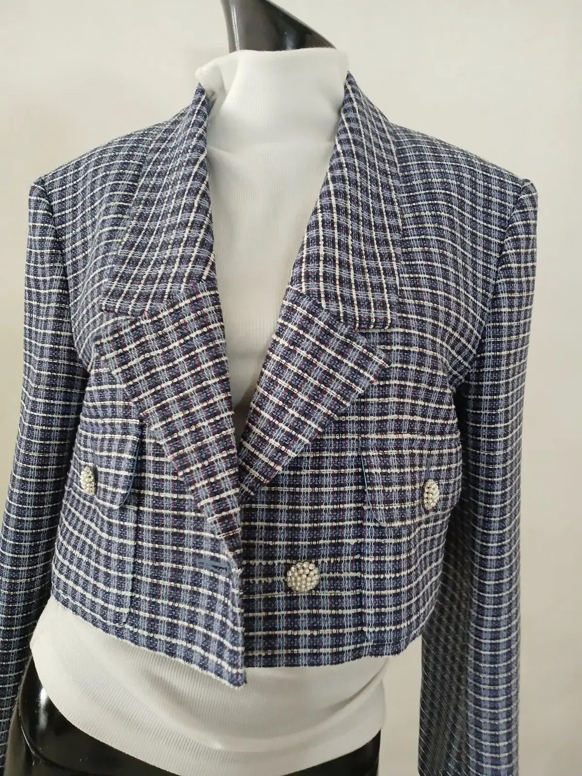 ♥級 ORR オル ツイード クロップド ルーズ ジャケット