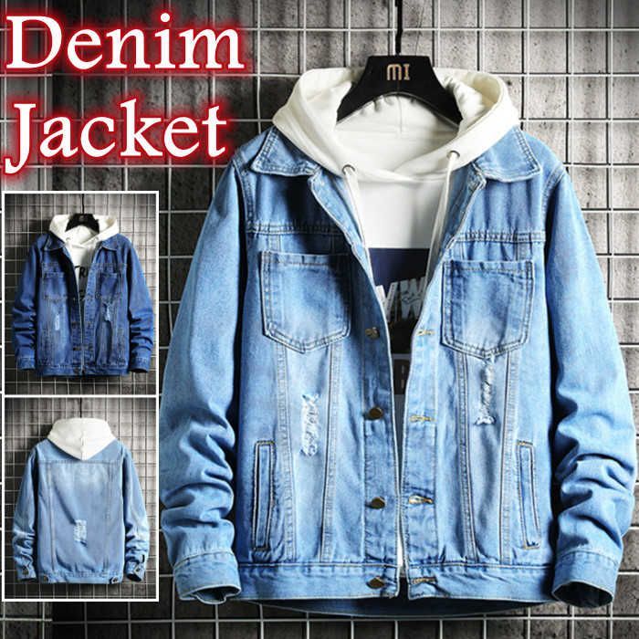 デニムジャケット ダメージ加工 ショートコート ジージャン メンズ ゆったり カジュアルジャケット シンプル Gジャン 男性用 春秋新作 アウ