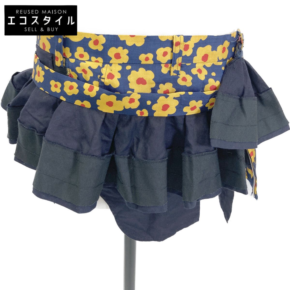 tricotCOMMEdesGARCONS トリココムデギャルソン AD 2004 TO S 009 ﾌﾜﾗｰ柄 ｶｯﾄｵﾌﾗｯﾌﾟｽｶｰﾄ Ⅿ