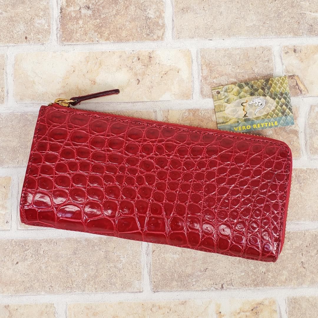 美品 シルヴァノ ビアジーニ ☆ クロコダイルレザー L字 長財布 財布