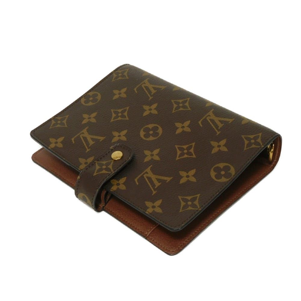  LOUIS VUITTON ルイ ヴィトン アジェンダ MM LVロゴ フラワー ブラウン スナップボタン 6穴式 ダイアリー モノグラム アルマニャック 手帳カバー R 20105 その他 キッチン 日用品 その他