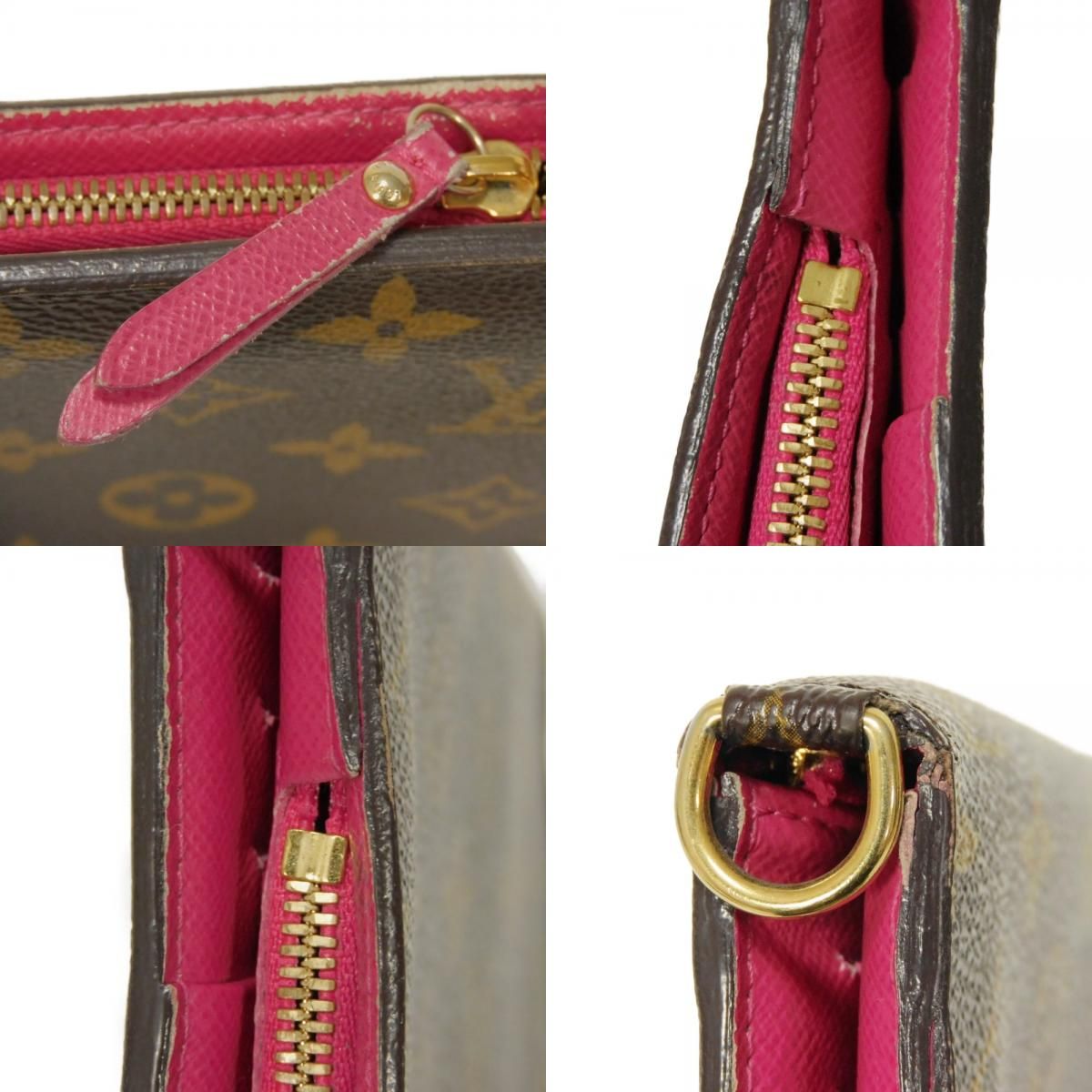 ルイヴィトンモノグラムポルトフォイユアンソリットM60249 ピンク ルイ・ヴィトン ポルトフォイユ アンソリット LVロゴ フラワー