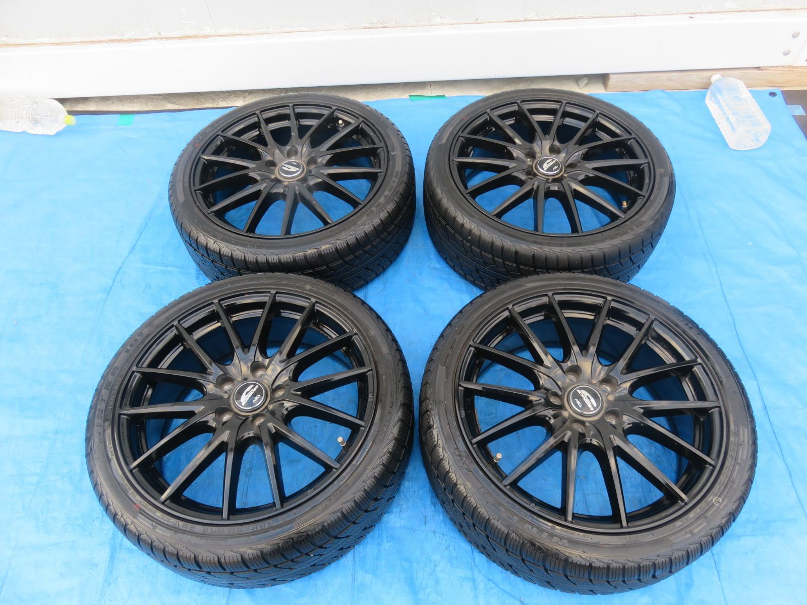 SFC 3945 シュナイダー SQ 27 18インチ 18 7 J 50 5穴 PCD 114 3 ホイールタイヤ 225 40 R スタッドレスタイヤ 2019年製 ４本セット インプレッサ プリウス ノア ヴォクシー