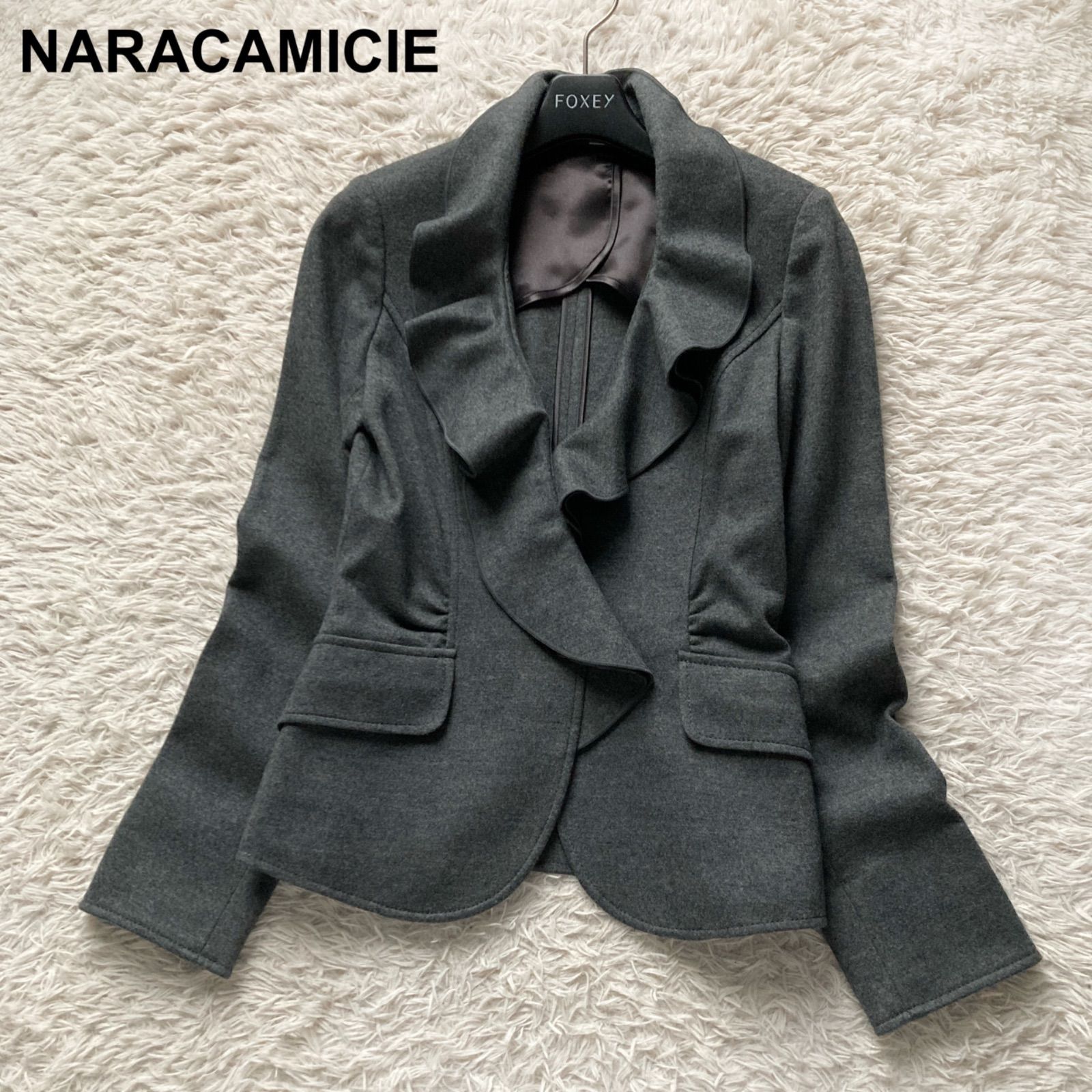 美品 NARACAMICIE ナラカミーチェ フリルデザイン ウールジャケット