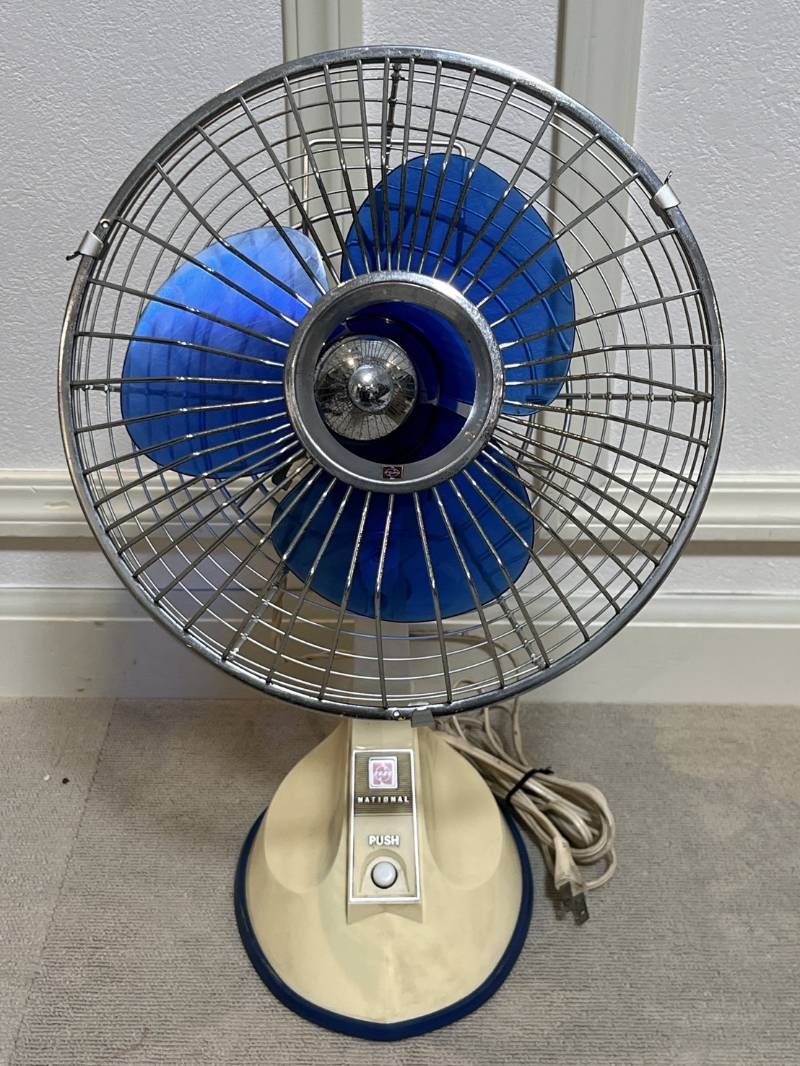 ナショナル 扇風機 首振り卓上扇 F-20FG 20㎝ 昭和レトロ 動作確認ok