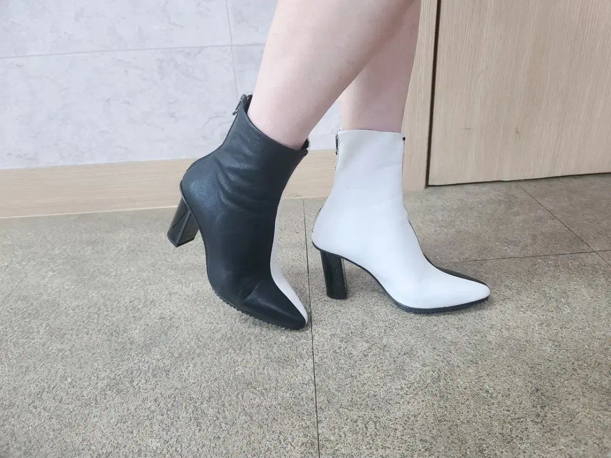 ジェシーニューヨーク JULL-LOG ブラック-白 アンクル ブーツ