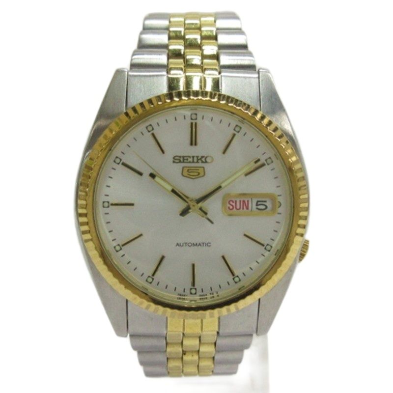 セイコー SEIKO セイコー5 ファイブ コンビ 腕時計 自動巻き 裏