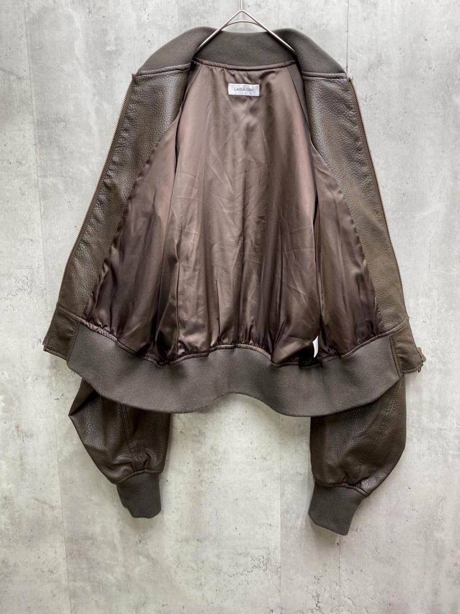 LAGUA GEM ラグアジェム CROPPED FAUX LEATHER ブルゾン ジャケット