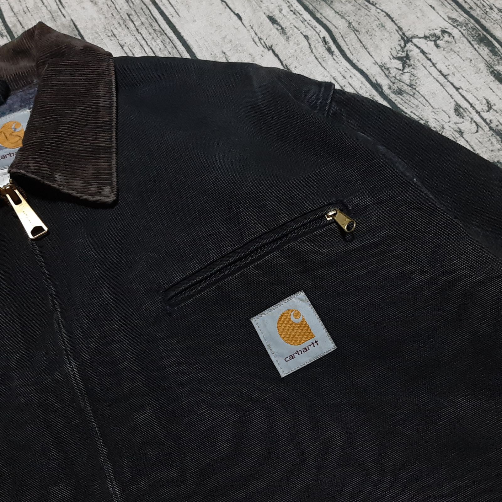 size 44】USA製 Carhartt Detroit Jacket Black デトロイトジャケット