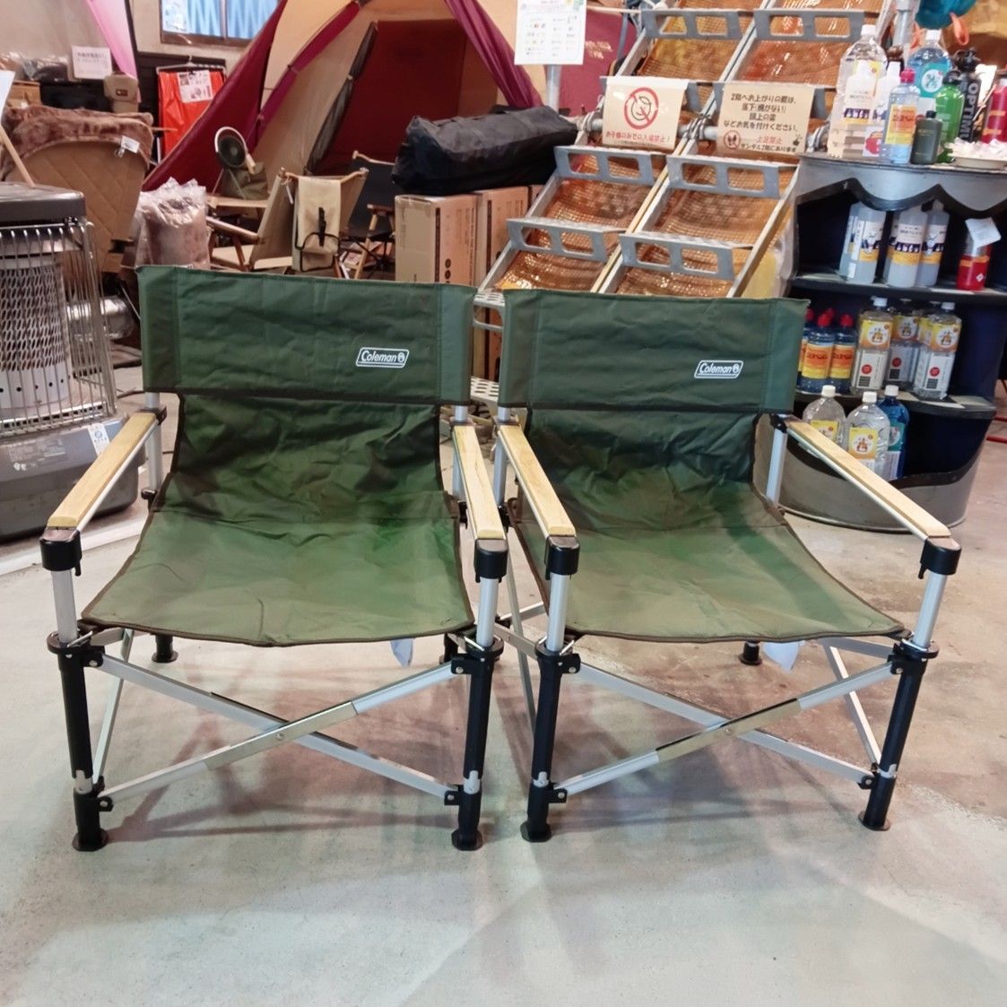 2脚セット◇Coleman(コールマン) ツーウェイキャプテンチェア(グリーン