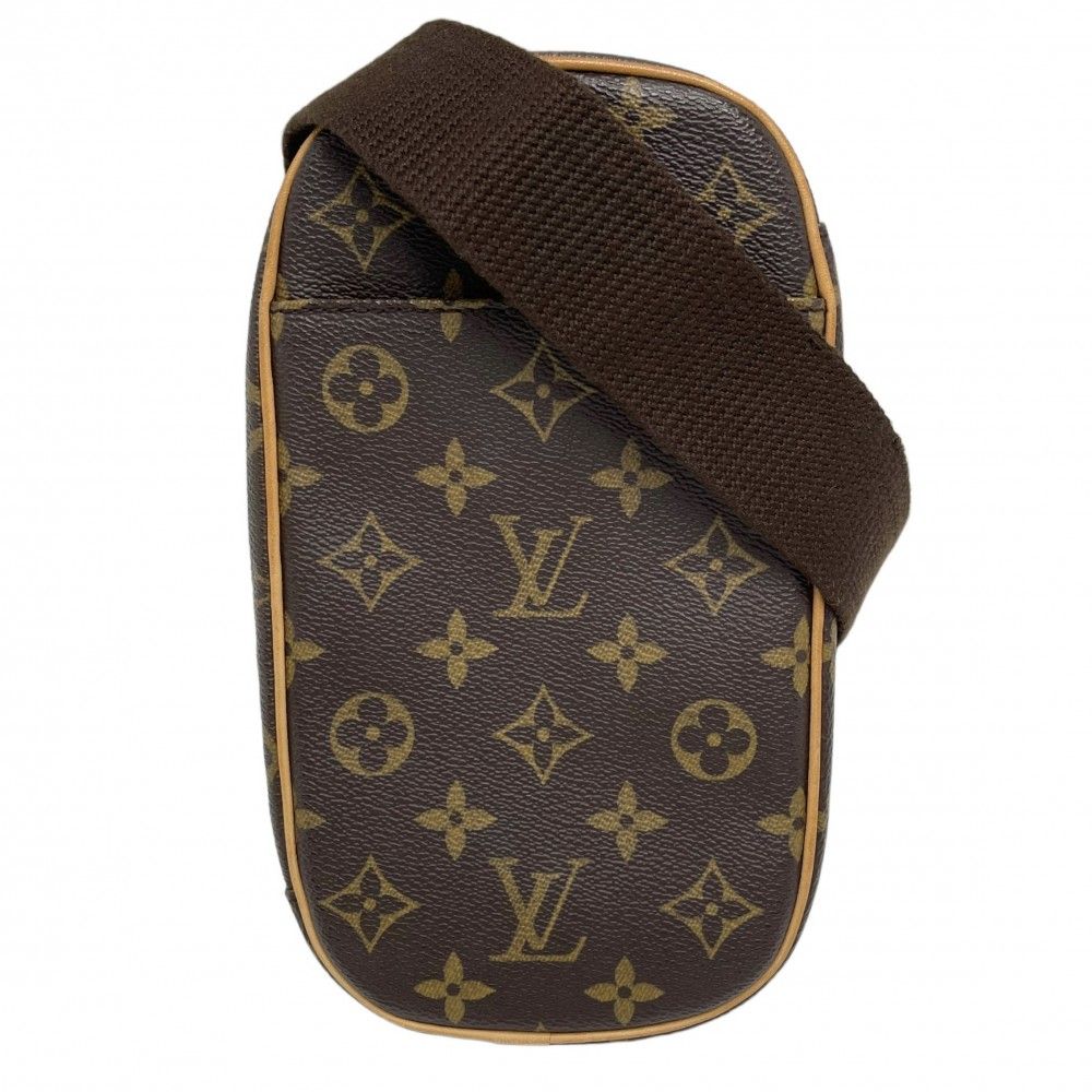 ルイヴィトン ボディバッグ メンズ ポシェットガンジュ ウエストバッグ 斜め掛け LOUIS VUITTON M 51870 モノグラムキャンバス ブラウン 茶 ゴールド金具 品
