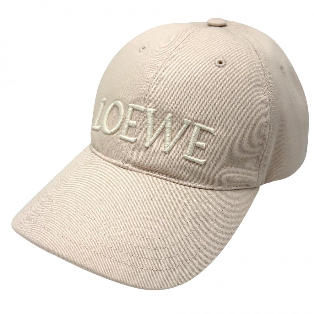 ロエベ 帽子 レディース コットンキャップ 刺繍 ベースボールキャップ ファッションアイテム LOEWE コットン ピンク系 シルバー金具 品