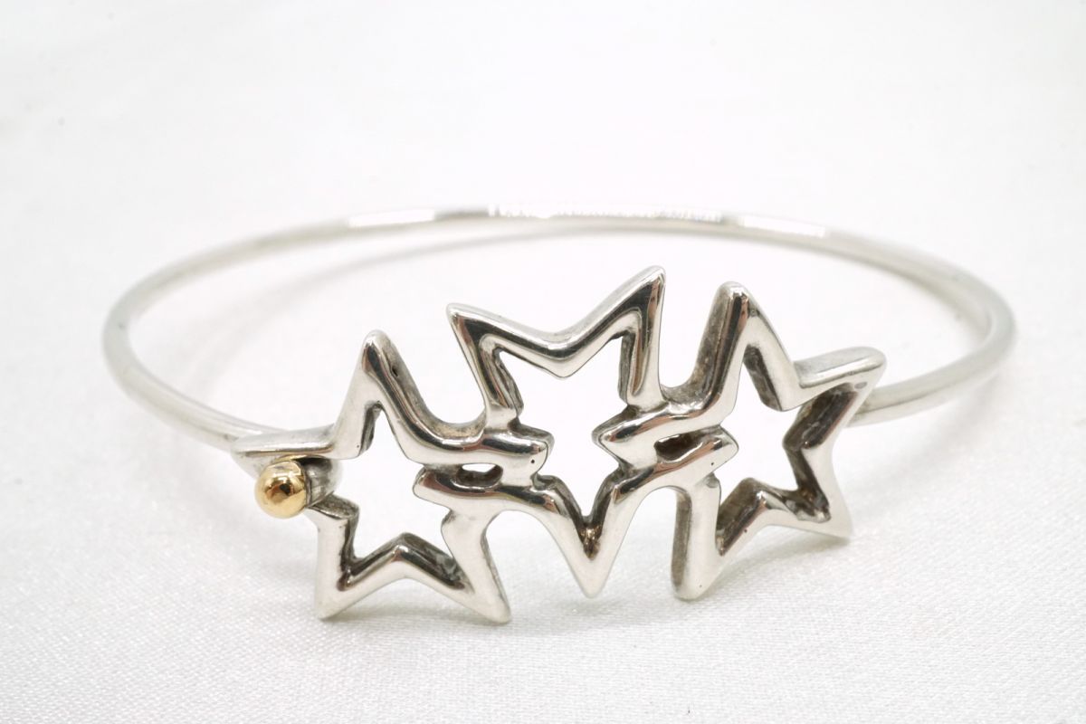 ティファニー 希少 レア トリプルスター バングル ブレスレット SV925