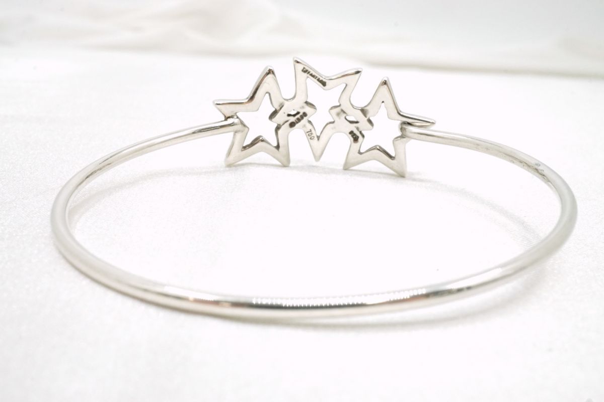 ティファニー 希少 レア トリプルスター バングル ブレスレット SV925