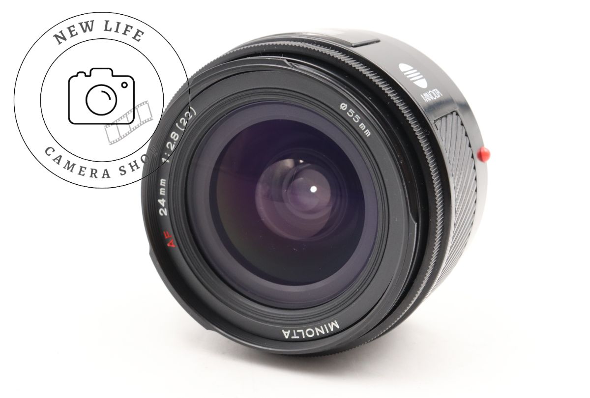 ミノルタ AF 24mm F2.8（単焦点レンズ：レザーケース、フード