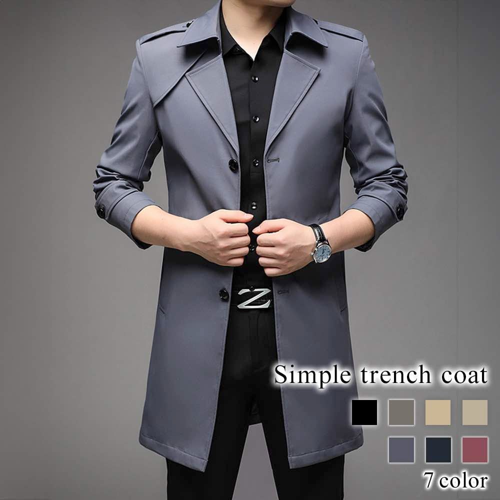 トレンチコート メンズ シンプルトレンチコート ハーフコート 秋 ロングコート 春 50代 ジャケット チェスターコート ピーコート 20代 40代