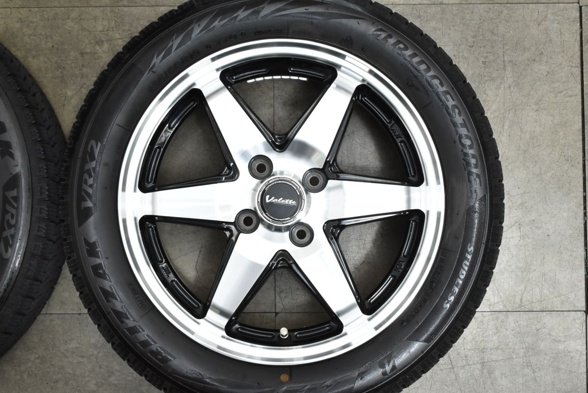  程度良好 Valette 15 in 4 5 J 45 PCD 100 ブリザックVRX 2 165 60 R デリカD デリカミニ Kei ソリオ ハスラー キャストアクティバ 15インチ タイヤ ホイールセット