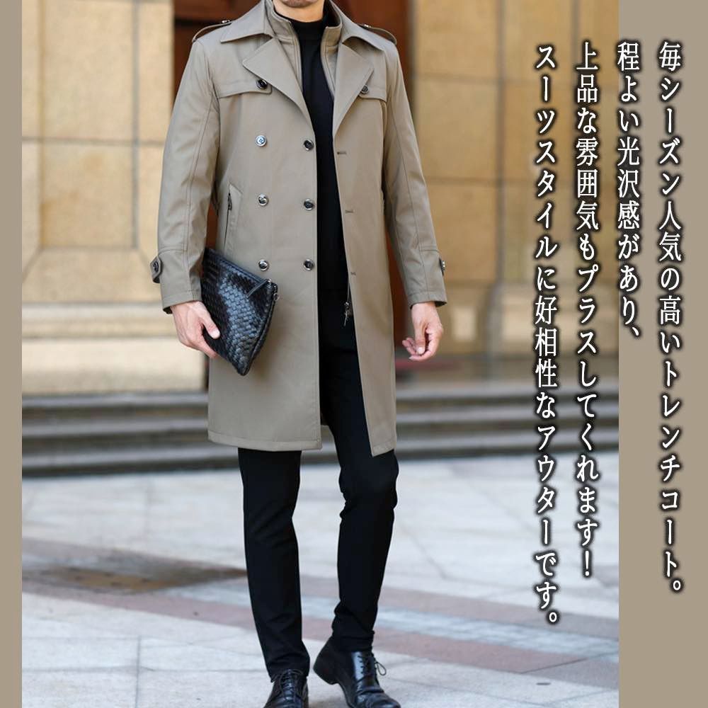 タイム 在庫処分 トレンチコート メンズ カジュアルトレンチコート ステンカラーコート 大きいサイズ ロングコート ビジ