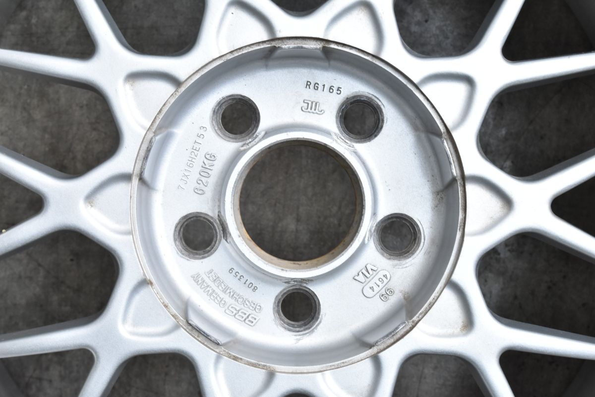  良好品 BBS RG 165 16 in 7 J 53 PCD 100 ハブ径56ｍｍ 4本 スバル GD GC GK GJ GT GP インプレッサ BM BL レガシィ BRZ 86 メッシュ 16インチ ホイール